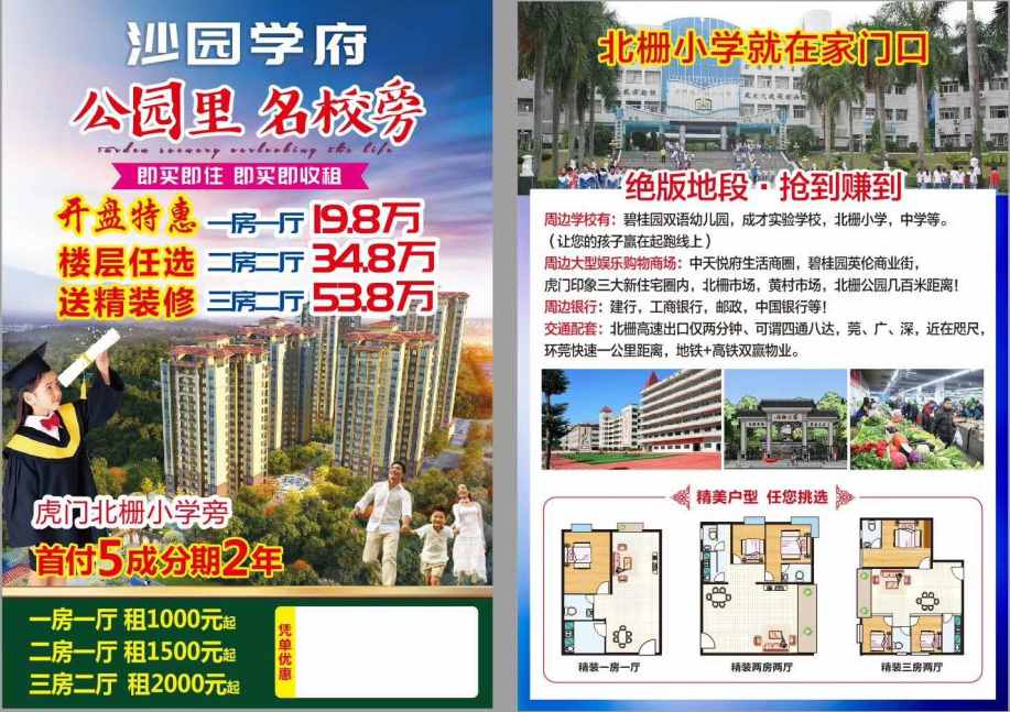 东莞虎门北栅《沙园学府》小产权房带精装出售 楼层任选 总价19.8万起