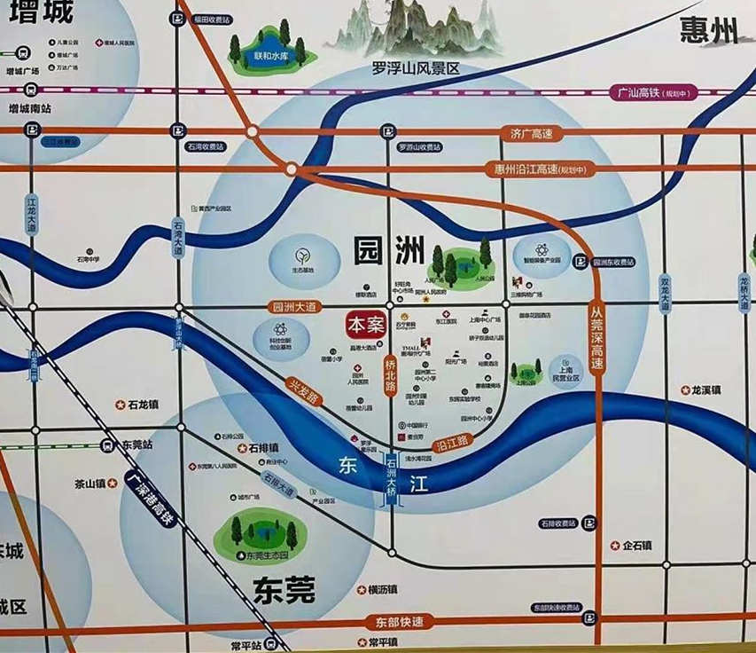 惠州博罗四栋统建楼《园洲一号》70年产权 江边大洋房 商品房户型设计 户户超大阳台